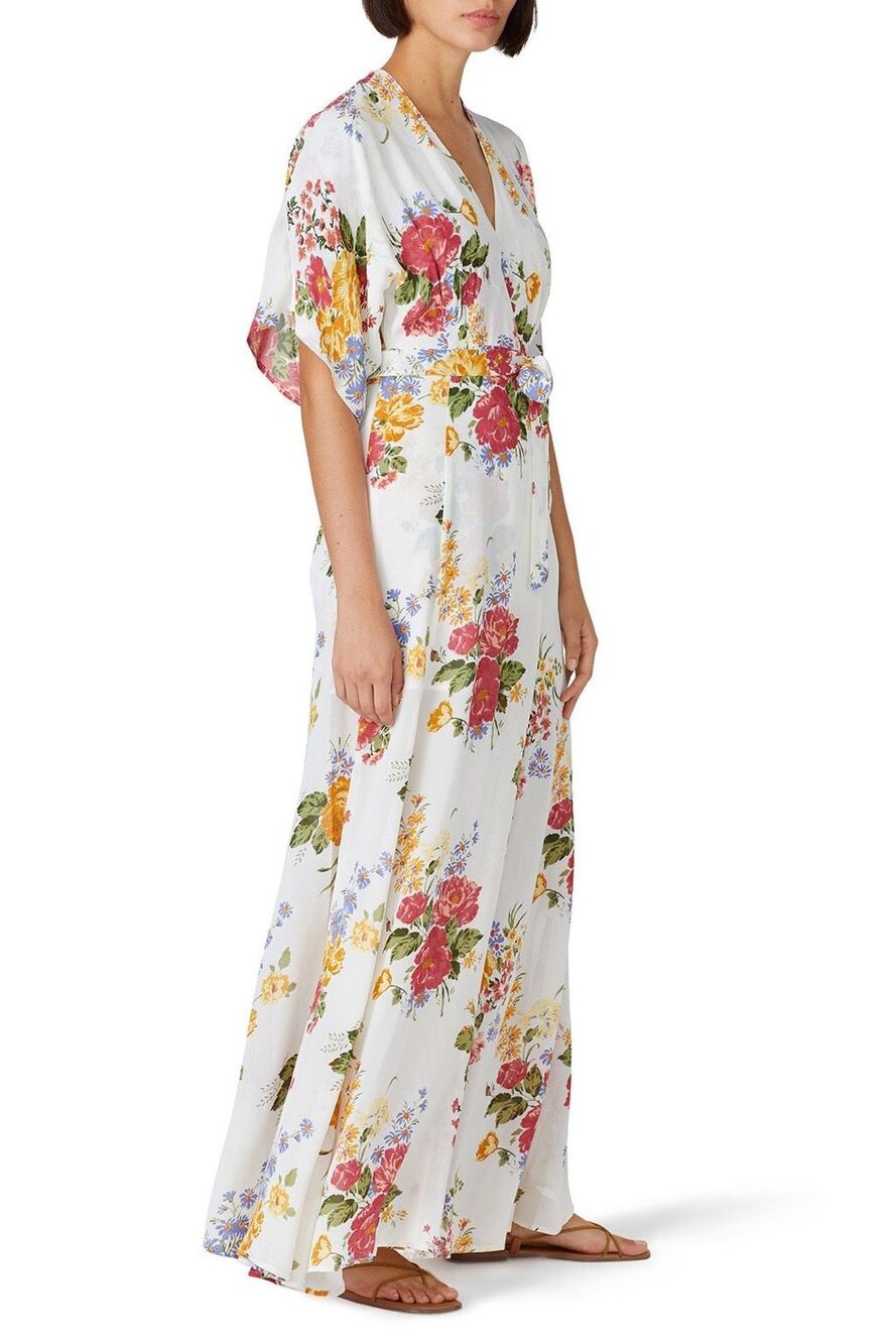 Reformation Winslow V Neck Floral V Neck Maxi Dress Size XS